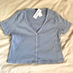 new never worn blue crop top from brandy Melville/ pacsun